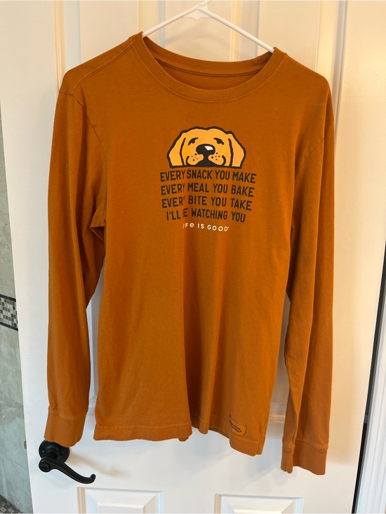 Life Is Good Other - Life Is Good Rust Orange Long-Sleeve Dog Graphic Tee Size S